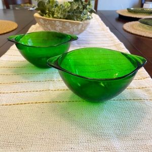 Vintage Forest Green Bowls-Set of 2